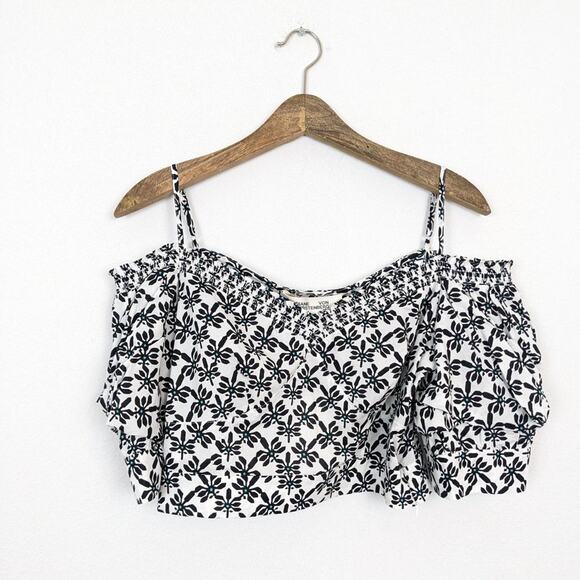 NWT Diane von Furstenberg DVF Margaret Cold Shoulder Crop Top Size 10 - Picture 3 of 10